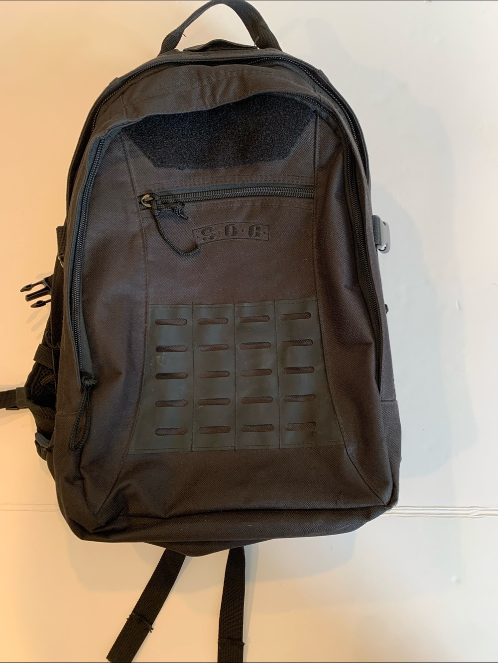 S.O.C. Black Tactical Everyday Backpack Bugout Bag with Padded Laptop Sleeve